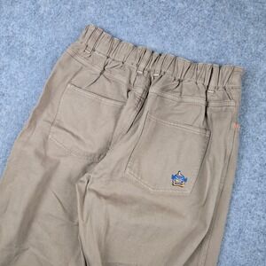 Aelfric Eden Pants Mens L Tan Elastic Waist Skater Streetwear Embroidered Y2K